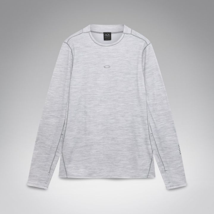 Oakley Spruce Wool Long Sleeve Base Layer – Cement Melange