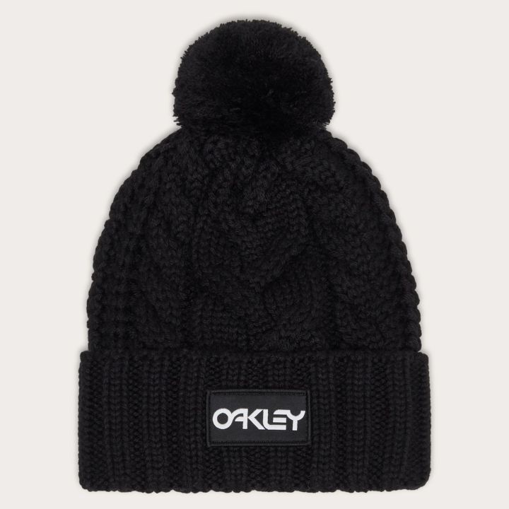 Oakley Harper Pom Beanie – Black/White Logo